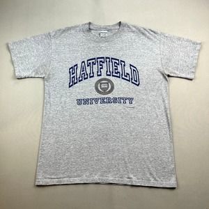 Vintage Hatfield University T-Shirt Adult Medium Gray Hertfordshire College y2k